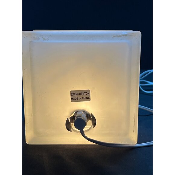 Illuminated Frosted Glass Block Night Light With Snowman Lid Design - "Have Your - Picture 9 of 10